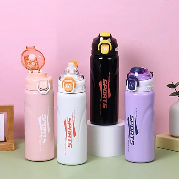 portable rope Sports stainless steel vacuum thermos tumblers cup double direct drink camping water bottle with straw - 1039